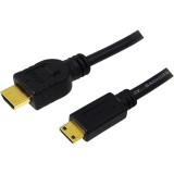 Cablu video adaptor HDMI (T) la Mini-HDMI (Type C)(T), 1.5m, conectori auriti, rezolutie maxima 4K DCI (4096 x 2160) la 60 Hz, negru, Logilink
