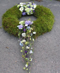 Suport inel baza pentru coronite si aranjamente florale 40 cm din muschi verde foto