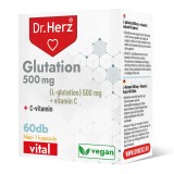 Capsule vegane cu L-glutation 500 mg si vitamina C Dr Herz 60 buc