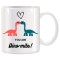 Cana alba personalizata cu Dinozauri si mesaj, INOVATIX&reg;. 330ml