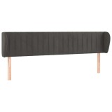 Cumpara ieftin Tablie de pat cu aripioare gri inchis 163x23x78/88 cm catifea