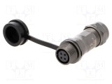 Mufă ST12 mamă WEIPU PIN: 4 IP67 5A lipire pe cablu 200V