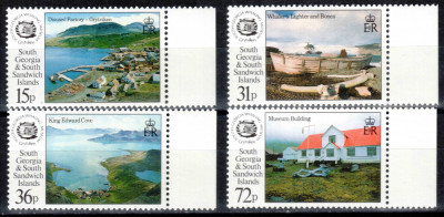 Georgia de Sud 1993, Mi #211-214**, Muzeul vanatorii de balene, MNH! Cota 10 &amp;euro;! foto