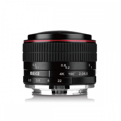 Obiectiv manual Meike 6.5mm F2.0 Fisheye pentru Canon EF-M mount foto