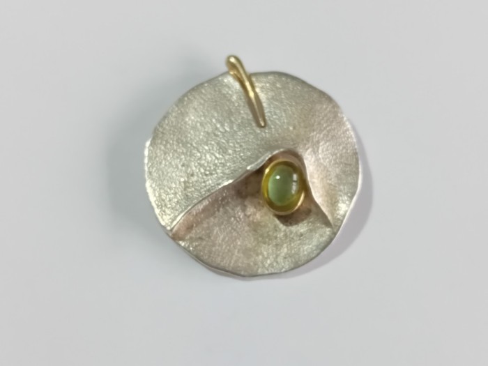 Pandant din argint cu malachit si onix #31