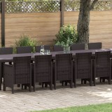 vidaXL Set de masă pentru grădină 17 pcs Maro mare Poliratan