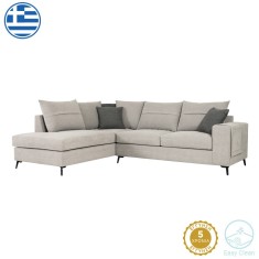 Coltar dreapta Montana tesatura gri deschis cu perne gri 275x215x93 cm