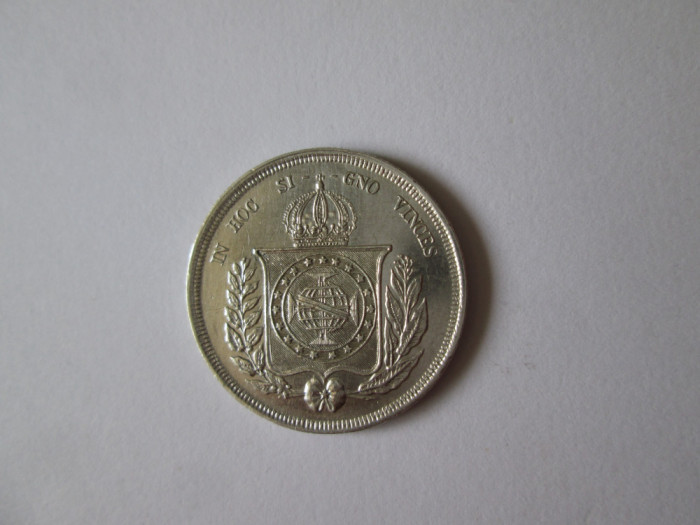Brazilia 500 Reis 1861 argint &icirc;n stare foarte bună