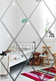Set 13 Oglinzi Decorative din Plastic PVC Premium, Forma de Romb Diamant, Dimensiune 86 cm x 56 cm, Aplicare