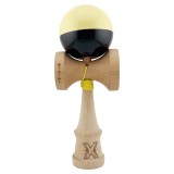 Kendama X Originala, Profesionala, Cyrax, Big Cups V2, Super Sticky cu Cupe Mari, Rulment Metalic, din lemn 18 cm, Ata 55 cm, Galben/Negru