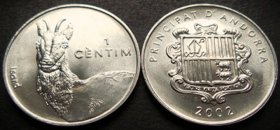 Moneda exotica 1 CENTIM - ANDORRA, anul 2002 *cod 3391 = UNC DIN FASIC! foto
