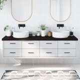 VidaXL Blat de baie, maro &icirc;nchis, 200x60x(2-6) cm, lemn masiv tratat