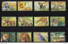 Angola 2000-Animale africane-leu-zebra-tigru-elefant-Serie de 12 timbre MNH, Nestampilat