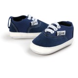 Pantofiori sport albastri pentru bebelusi, cu sireturi elastice si talpa