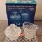 Set servire vintage compus din 4 piese cristal - produs original Bohemia Glass &ndash; tava, zaharniță + capac și recipient / cremier pentru lapte / frișcă