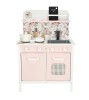 Bucatarie Jucarie Lemn KIK, Utilata Complet, Lumini si Sunete, Accesorii Incluse, 82x58x30 cm, Roz