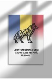 Poster Canvas cu Citat Patriotic Rom&acirc;nesc &ndash; Ne&icirc;nramat pe P&acirc;nză Mată - Urmasii Istoriei | A4 (21 x 29.7 cm)