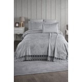 Set Cuvertura De Lux Bumbac 100% 3 Piese 240X260 Cm-Model Premium Gri