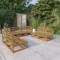Gossi set mobilier de gradina, 7 piese, maro miere, lemn masiv de pin