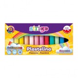 Plastilina Strigo , Set 12 culori (6 clasice + 6 pastel)
