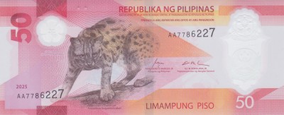 Bancnota Filipine 50 Piso 2025 - PNew UNC ( polimer - vezi descriere ) foto
