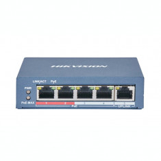 SWITCH PoE HIKVISION port 10/100 x 4 unmanaged nerackabil carcasa metalica &amp;amp;quot;DS-3E0105P-E(B)&amp;amp;quot; foto