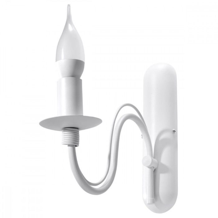 Lampă De Perete Minerwa Albă Oțel 1 Bec Neregulat Modern De Interior
