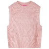 Vestă pulover pentru copii tricotată, roz deschis, 128 14512, vidaXL