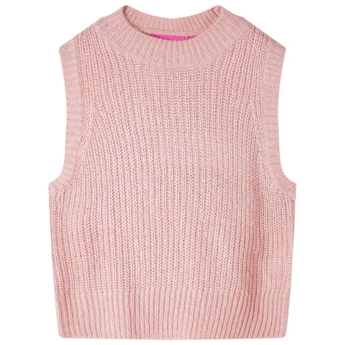 Vestă pulover pentru copii tricotată, roz deschis, 116 14511