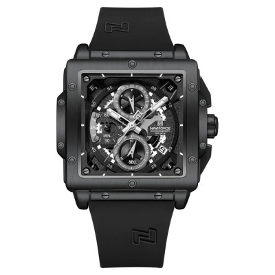 Ceas Barbati Naviforce 8064 Negru , Functii Multiple, Design Luxury, Cronometru, Rezistent la Apa 3ATM foto