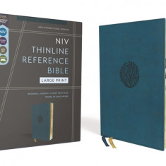 Niv, Thinline Reference Bible, Large Print, Leathersoft, Teal, Red Letter, Thumb Indexed, Comfort Print