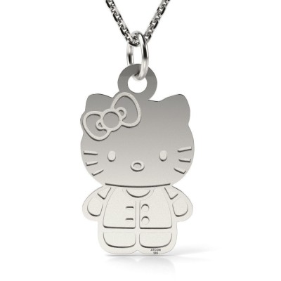 Lantisor cu pandantiv din argint model Hello Kitty foto
