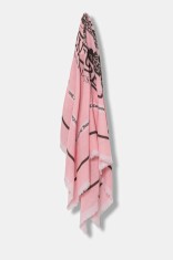 Juicy Couture eșarfă Pashmina culoarea roz, cu imprimeu, AIJFO8612WPO