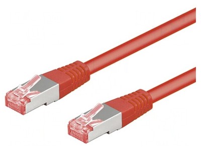 Patch Cord Ethernet S/FTP Cat 6a LSZH Roșu 2m foto