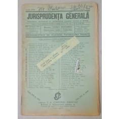 JURISPRUDENTA GENERALA , PUBLICATIUNE SAPTAMANALA DE JURISPRUDENTA REZUMATA ROMANA SI STREINA , NR.23 , 1938