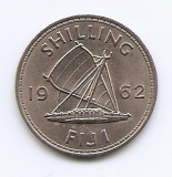 Fiji 1 Shilling 1962 - Elizabeth II - Cupru-nichel, B11, 23.5 mm KM-23 (1)