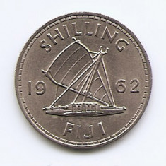 Fiji 1 Shilling 1962 - Elizabeth II - Cupru-nichel, B11, 23.5 mm KM-23 (1)