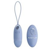 Ou Vibrator Julia Dream Chaser, Remote Control, 12 Moduri Vibratii, Silicon, USB, Albastru Deschis