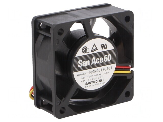 Ventilator axial 12V DC 60x60x25mm 46.8m3/h 39dBA cu rulment