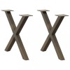 VidaXL Picioare pentru masă de cafea &icirc;n formă de X, 2 buc., oțel natural, 60 x (42-43) cm 4012903