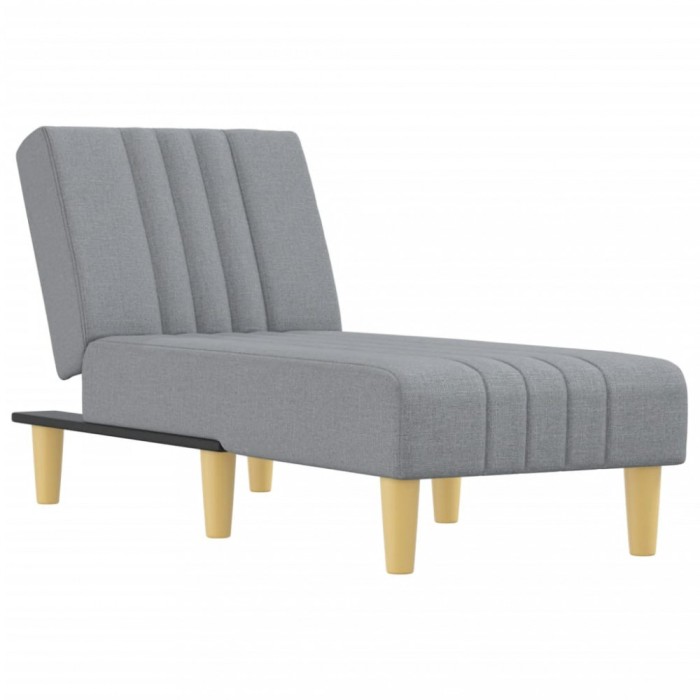 Sezlong, gri deschis, material textil