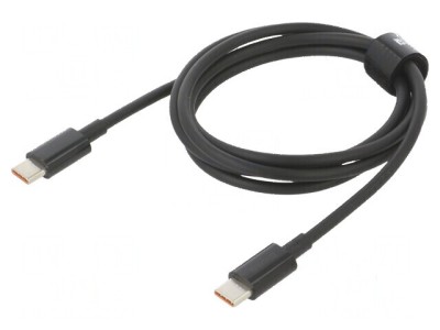 Cablu USB C 1m negru 100W cu mufă din ambele părţi foto
