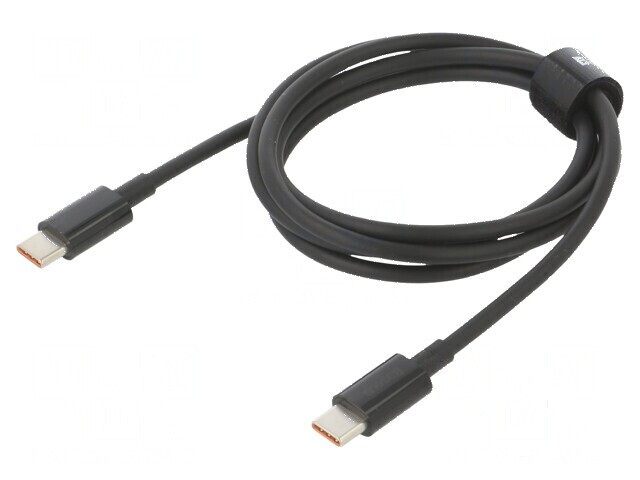 Cablu USB C 1m negru 100W cu mufă din ambele părţi