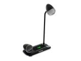 Incarcator wireless birou Tellur, 15W, Boxa Bluetooth 5W, Lampa de birou, Tellur Nostalgia, Negru
