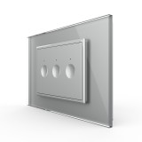 Cumpara ieftin Intrerupator triplu touch Livolo gri cu rama din sticla, standard Italian