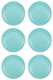 Set farfurii 6 piese pentru fructe, din plastic, verde, diametru 20 cm