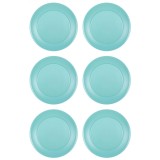 Set farfurii 6 piese pentru fructe, din plastic, verde, diametru 20 cm