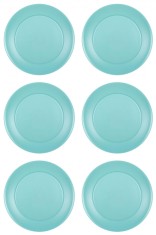 Set farfurii 6 piese, din plastic, culoare verde, diametru 23 cm