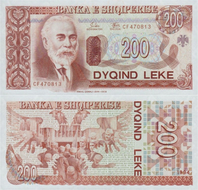 ALBANIA █ bancnota █ 200 Leke █ 1994 █ P-56 █ UNC █ necirculata foto