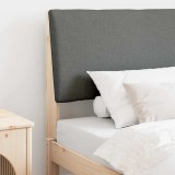 vidaXL Tăblie tapițată Gri &icirc;nchis 90 cm Lemn de pin masiv 879305